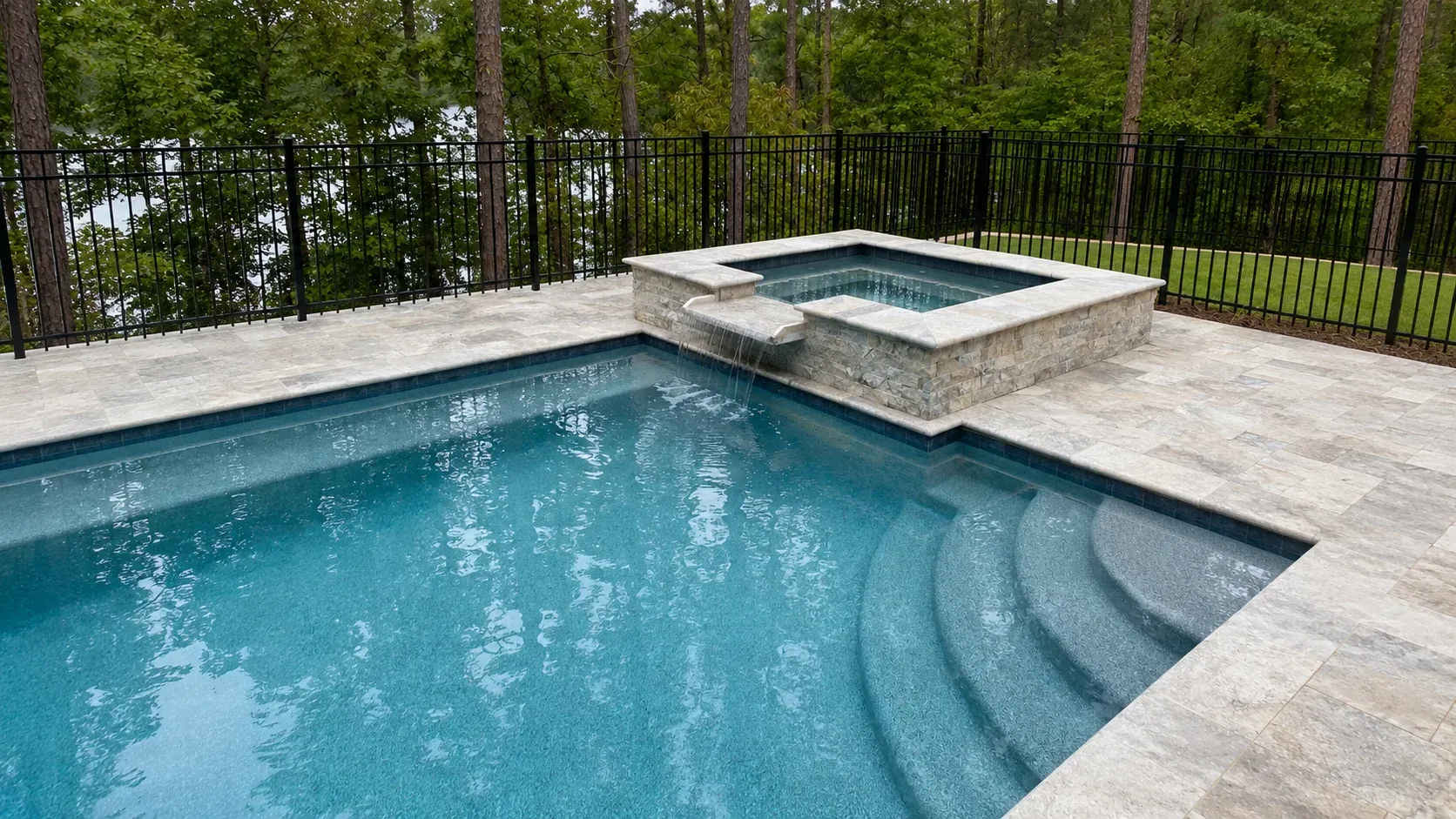Travertine pavers pool deck project by AllBrick Pavers Travertine pavers pool deck project by AllBrick Pavers