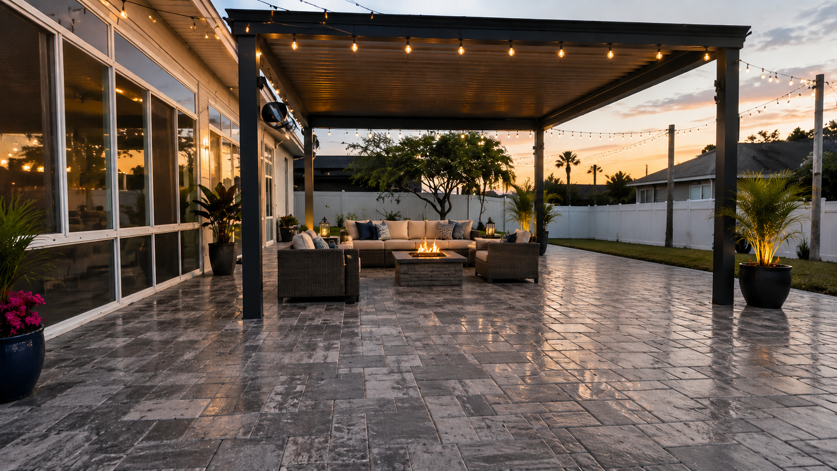 Outdoor living pavers with pergola in Horizon West, FL Outdoor living pavers with pergola in Horizon West, FL