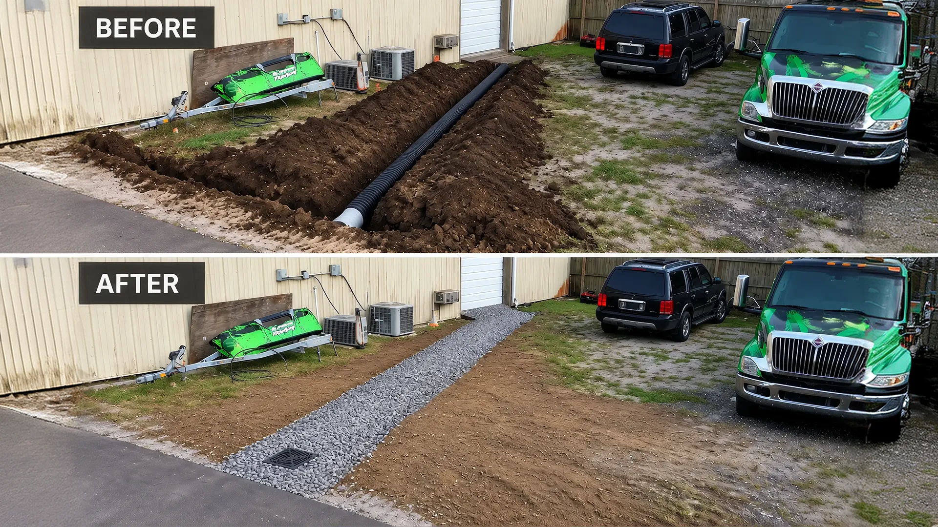 driveway culvert pipe excavation and installation