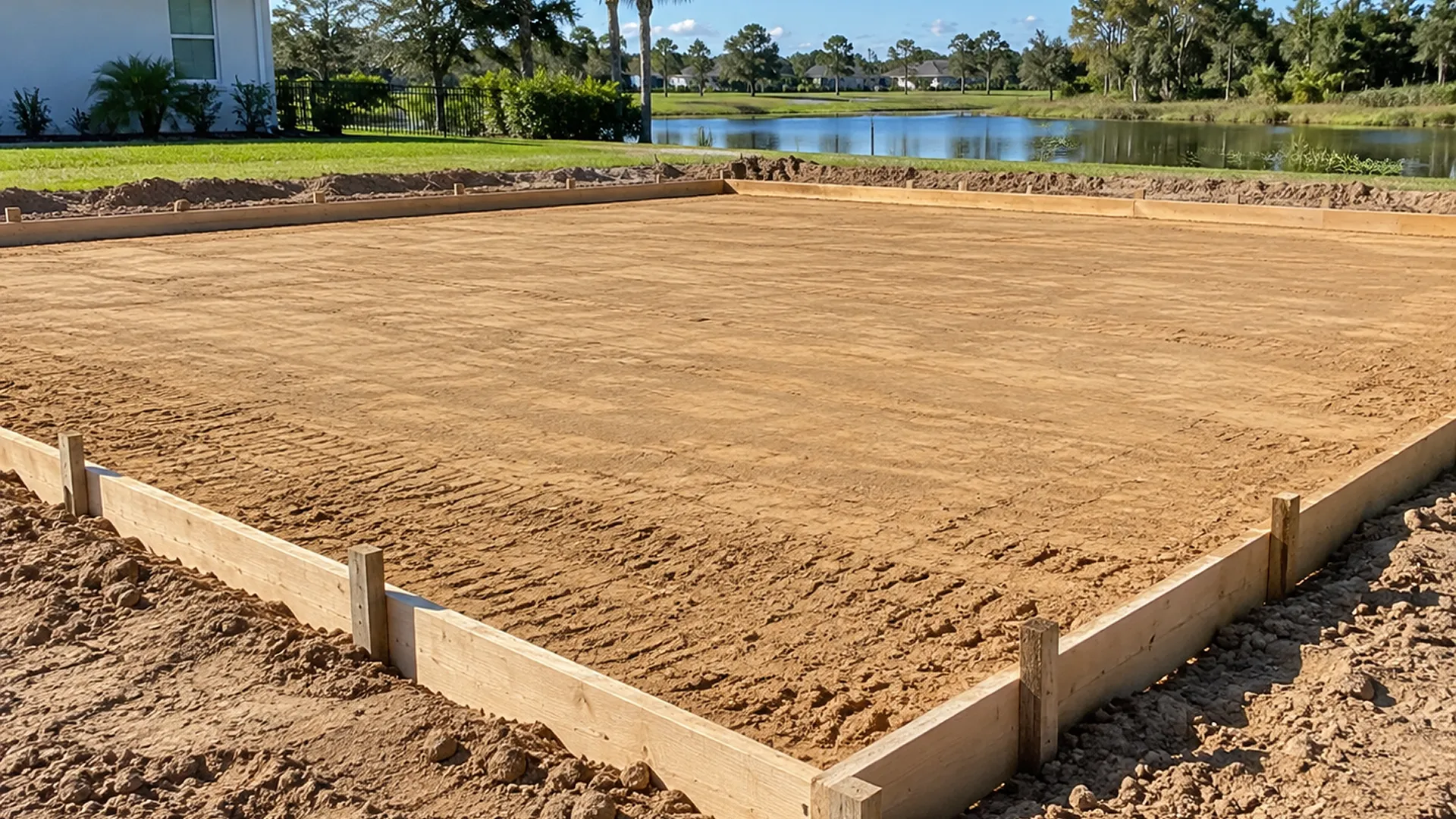 laser grading and structural fill dirt spreading on construction pad