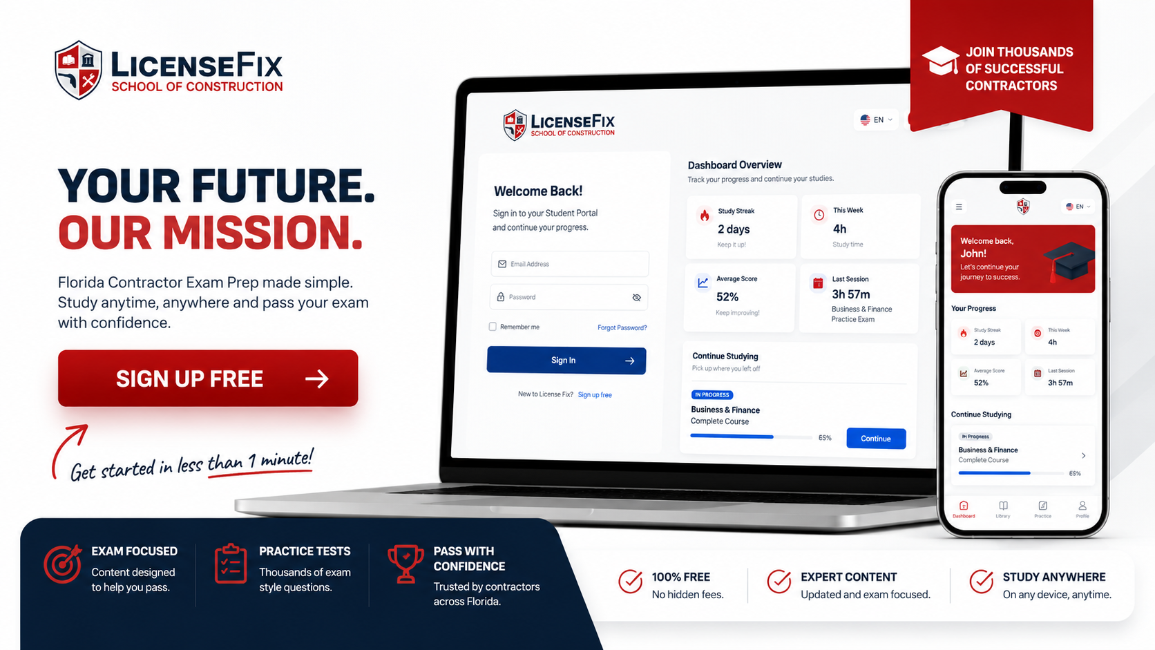 Sign up for the free Florida contractor exam course and get Student Portal access Sign up for the free Florida contractor exam course and get Student Portal access