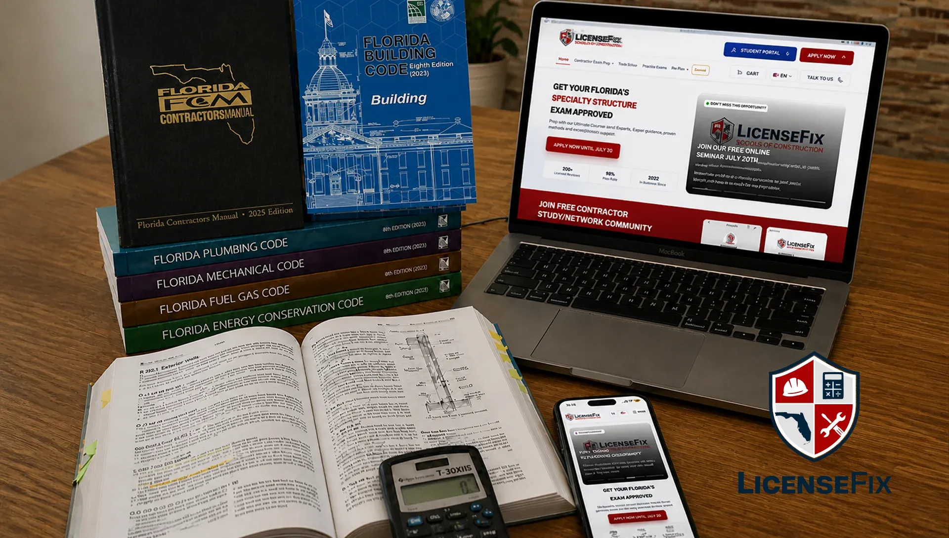 Florida general contractor trade knowledge exam prep materials with License Fix student portal Florida general contractor trade knowledge exam prep materials with License Fix student portal