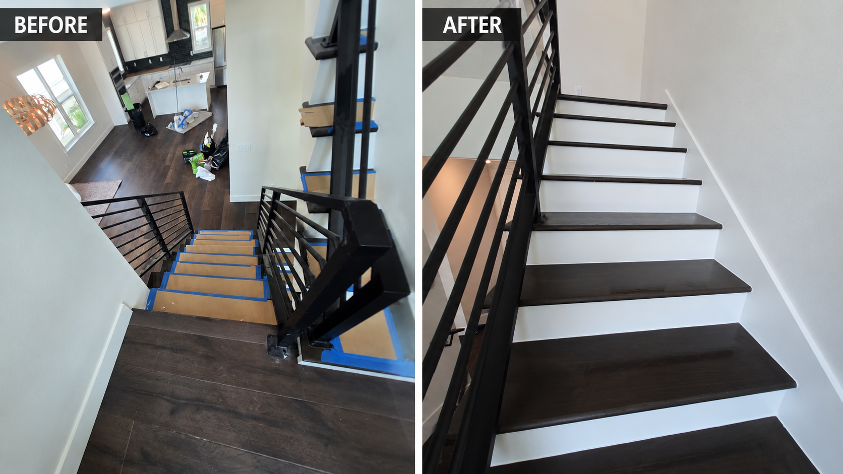 Before and after comparison of rough clean and final clean during post construction cleaning in St. Petersburg Before and after comparison of rough clean and final clean during post construction cleaning in St. Petersburg