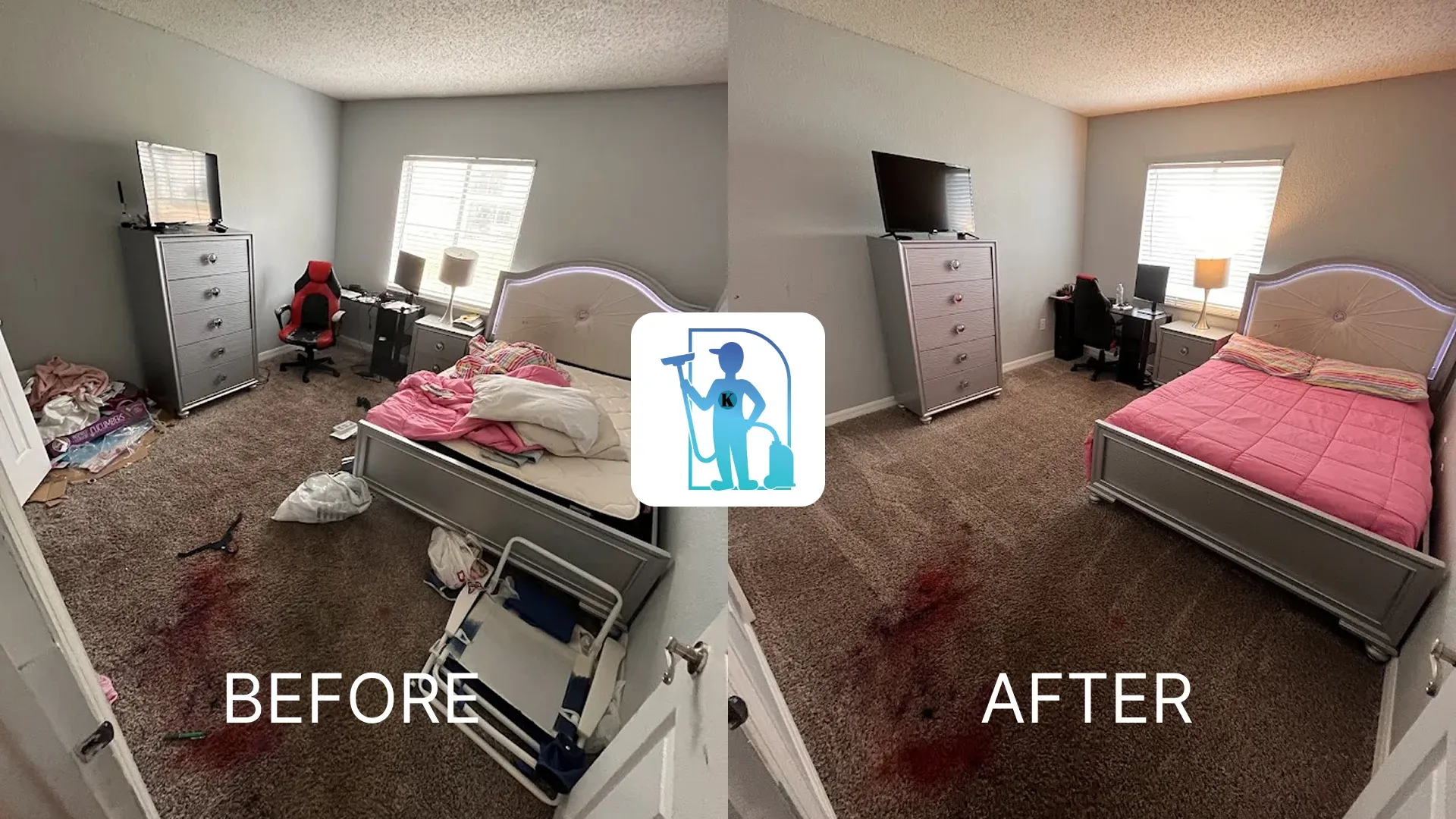Messy kids bedroom before recurring cleaning in Clearwater