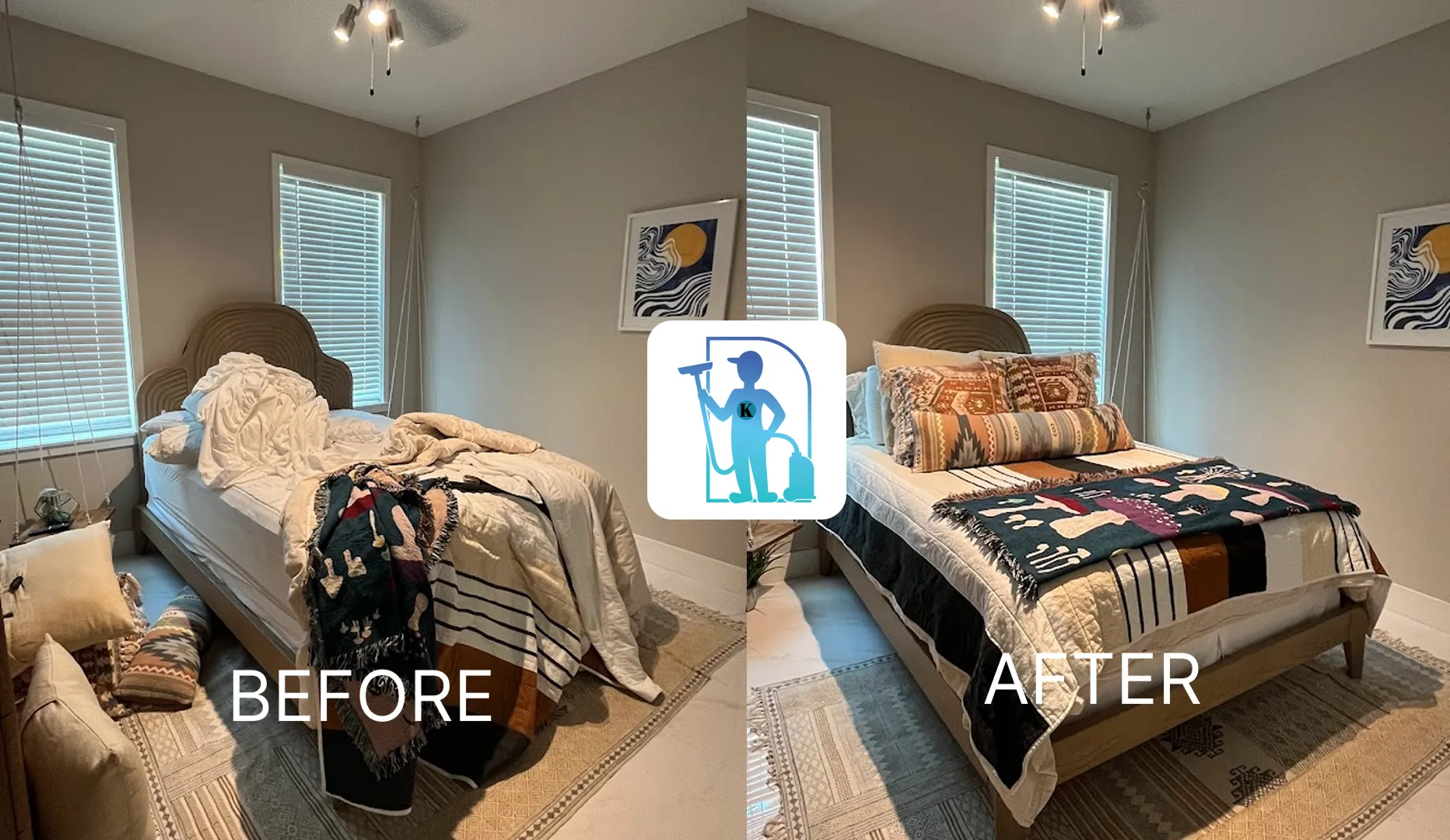 House cleaning service cleaning surfaces compared with everyday tidying