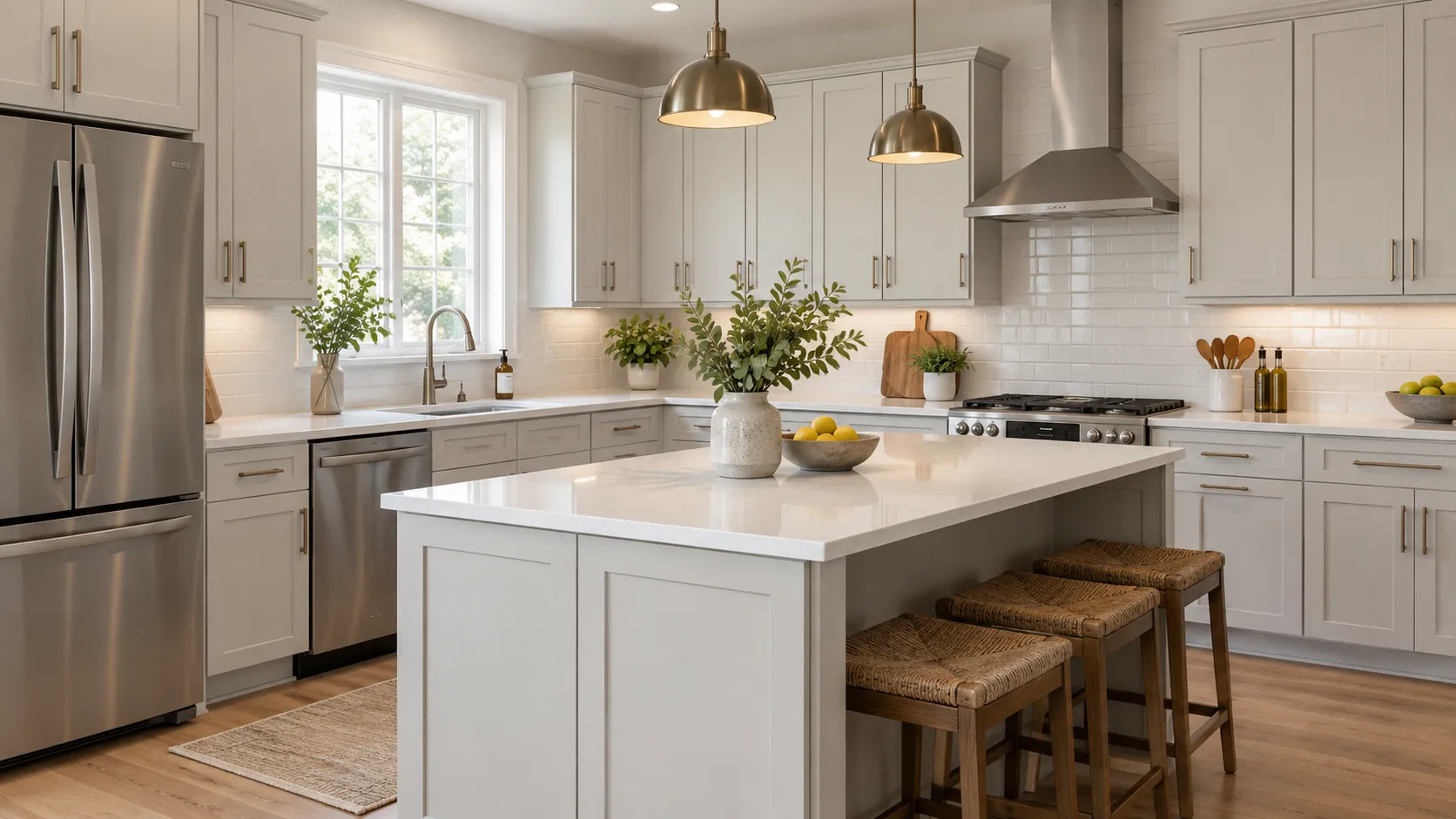 New kitchen cabinets installed showing kitchen cabinet replacement cost Florida homeowners can expect to budget